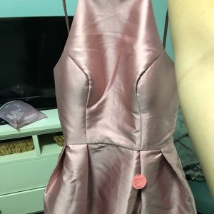 Pink satin dress